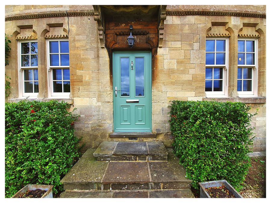 new front door with sash windows